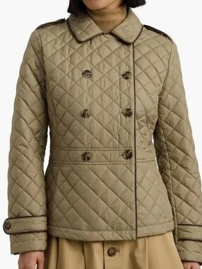 Ralph Lauren Quilted Double-Breasted Women's Jacket in Olive